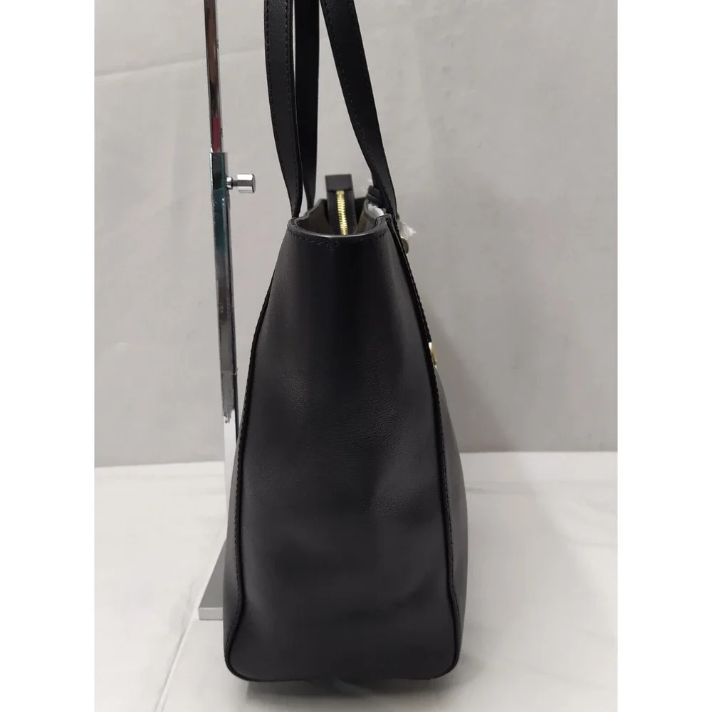 Michael Kors Rivington Black Leather Turnlock Double Handles Tote Bag - $278 - Picture 5 of 16